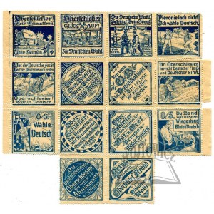 (PLEBISCYT). Eine Sammlung von 14 Briefmarken.