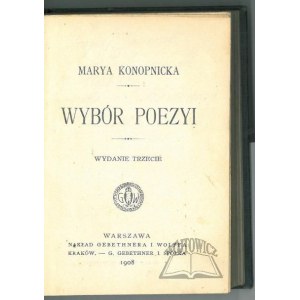 KONOPNICKA Marya, Wybór poezyi.