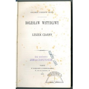 (PONIATOWSKA Dionizja), Odłamek z dziejów Lechii. Bolesław Wstydliwy i Leszek Czarny.