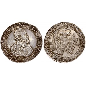 Austria Hungary 1 Thaler 1590KB Rudolf II(1576-1612). Averse: Armored bust right; small 4...