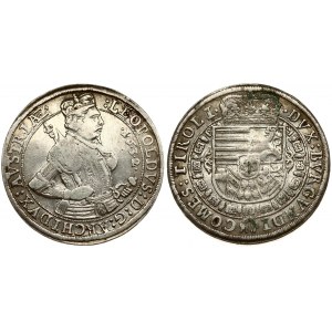 Austria 1 Thaler 1632 Leopold(1619 - 1635). Averse: Crowned 1/2-length figure right with scepter and sword...