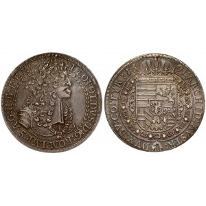 Austria 1 Thaler 1691 Leopold I(1657-1705). Averse: Laureate bust within inner circle; lion face on shoulder. Reverse...