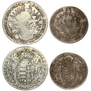 Austria Hungary 1/2 & 1 Thaler 1780-1786 Joseph II(1765-1790) & Maria Theresa(1740-1780). Averse...