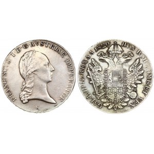 Austria 1 Thaler 1820 E. Franz II (1804-1835). Averse: Laureate head right. Reverse: Crowned imperial double eagle...