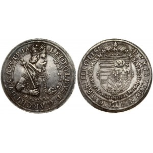 Austria 1 Thaler 1628 Hall. Leopold I (1657-1705). Averse: Laureate half-length armored figure r...