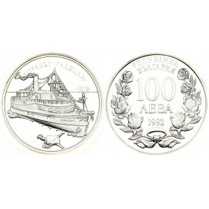 Bulgaria 100 Leva 1992 Averse: Denomination above date within wreath. Reverse: Old Ship Radetsky; date at right. Silver...