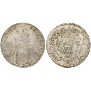 Croatia Ragusa 1Tallero 1762. Averse: Bust left. Averse Legend: RECTOR • REI •RHACVSIN •. Reverse: Crowned ornate arms...