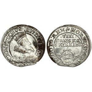 Denmark 8 Skilling 1608(a) Christian IV(1588 - 1648). Averse Legend: CHRISTIANVS IIII. D:G.DANI. Averse Designer...