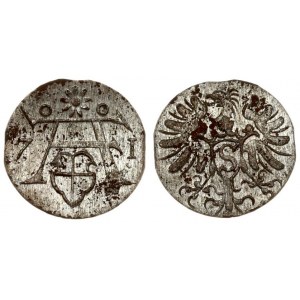 Germany  Prussia 1 Denar 1571 Albert Fryderyk Hohenzollern (1568–1573). Konigsberg. Silver. Kop. 3921 (R4...