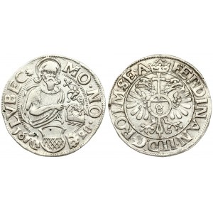 Germany LUBECK 8 Schilling 1628 (b) Averse: St. John holding lamb. shield of city arms below; date divided at bottom...