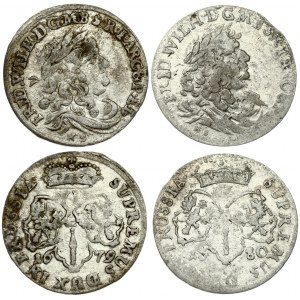 Germany BRANDENBURG 6 Groszy 1679-1680 HS Friedrich Wilhelm( 1640-1688). Averse: Friederich Wilhelm bust right. Reverse...
