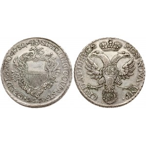 Germany LÜBECK 48 Schilling 1752 JJJ Averse: Crowned imperial eagle; 48 in circle on breast; oval shield of mayor...