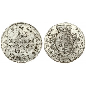 Germany SAXONY 1/12 Thaler 1764 EDC Friedrich August III(1763-1827). Averse: Crowned large oval arms. Averse Legend...