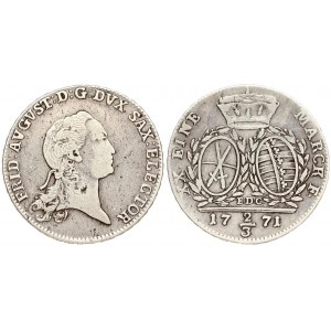 Germany SAXONY 2/3 Thaler 1771 EDC Friedrich August I(1764-1827). Averse: Head right. Averse Legend: FRID: AVGVST: D: G...