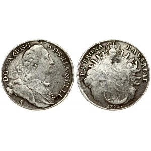 Germany BAVARIA 1 Thaler 1772A Maximilian III Josef(1745-1777). Averse: Draped bust to right; mintmark below...