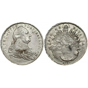 Germany BAVARIA 1 Thaler 1783 I SCH. Karl Theodor(1777-1799). Averse: Draped bust to right; hair tied in queue; I.SCH...