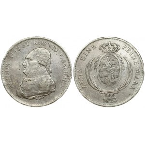 Germany SAXONY 1 Thaler 1823 IGS Friedrich August I(1763-1827). Averse: Uniformed bust left. Averse Legend: FRIEDR...