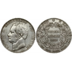 Germany HESSE-DARMSTADT 2 Thaler 1841 Ludwig II(1830-1848.). Averse: Head left. Averse Legend...