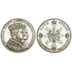 Germany PRUSSIA 1 Thaler 1861A Coronation of Wilhelm and Augusta. Wilhelm I(1861-1888). Averse...