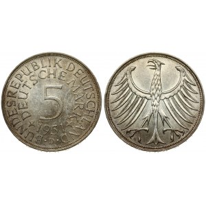 Germany Federal Republic 5 Mark 1951D Averse: Denomination above date. Reverse: Large eagle. Edge Lettering...
