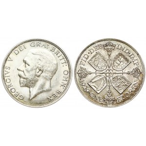 Great Britain 1 Florin 1929 George V(1910-1936). Averse: Head left. Reverse: Cross of crowned sceptres...