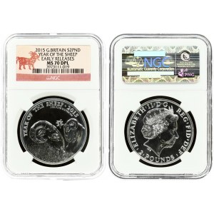 Great Britain 2 Pounds 2015 Year of the Sheep. Elizabeth II (1952-). Year of the Sheep. Early Releases. Silver...