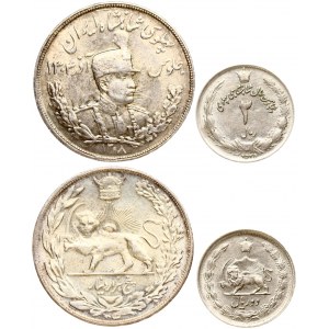 Iran 2 Rials (2535) & 2000 Dinars 1306/1927. Averse: Uniformed bust 3...