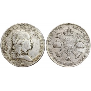 Italy MILAN 1 Thaler 1793 M Franz II(1792-1835). Averse: Laureate bust to right; mintmark below. Averse Legend...