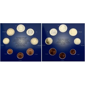 Malta 1-50 Cents & 1-2 Euro 2008 SET. With Pack. Lot of 8 Coins