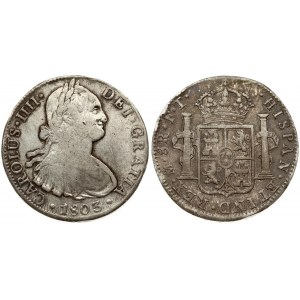 Mexico SPANISH COLONY 8 Reales 1803 FT Charles IV(1788-1808). Averse: Armored bust of Charles IIII right...