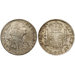 Mexico SPANISH COLONY 8 Reales 1805 TH Charles IV(1788-1808). Averse: Armored bust of Charles IIII right...