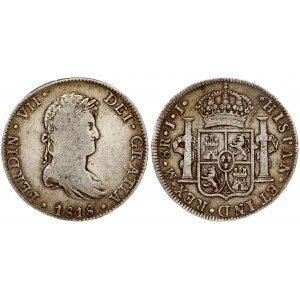 Mexico 8 Reales 1818 JJ Ferdinand VII(1808-1833). Averse: Draped laureate bust right. Averse Legend: FERDIN • VII.....