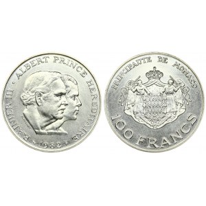 Monaco 100 Francs 1982 (a) Heir Apparent Prince Albert. Rainier III(1949 - 2005).Averse: Conjoined heads right. Reverse...