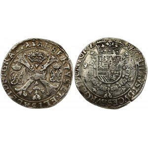 Spanish Netherlands TOURNAI 1 Patagon (1612-21) Albert & Isabella (1612-1621). Averse: St. Andrew's cross; crown above...