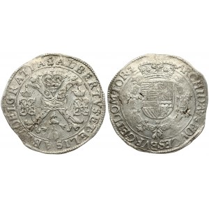 Spanish Netherlands TOURNAI 1 Patagon (1612-21) Albert & Isabella (1612-1621). Averse: St. Andrew's cross; crown above...