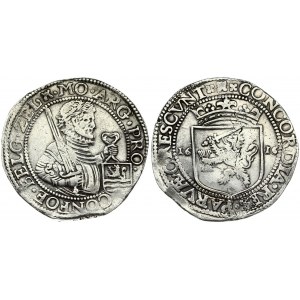 Netherlands ZEELAND 1 Nederlandse Rijksdaalder 1616 Averse: Laureate 1/2 figure holding sword and arms in inner circle...