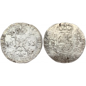 Spanish Netherlands BRABANT 1 Patagon 1635 Brussels. Philip IV(1621-1665). Averse...