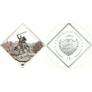 Palau 1 Dollar 2010 Battle of Grunwald. Averse: Coat of arms; value below. Reverse: Warrior on horseback in color...