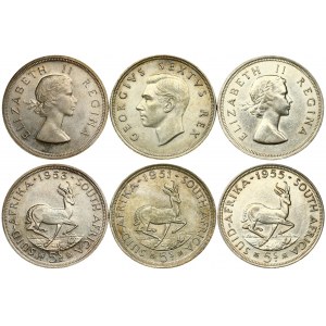 South Africa 5 Shillings 1951-1955 George VI(1936-1952) & Elizabeth II(1952-). Averse: Head left. Laureate head right...