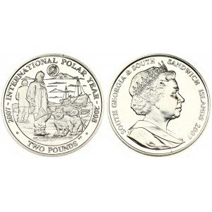 South Georgia And The South Sandwich Islands 2 Pounds 2007 PM Elizabeth II (1952-). International Polar Year...