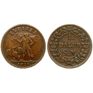 Sweden 1 Daler 1718 IVPITER. Carl XII(1697-1718). Averse: Jupiter with eagle; date below. Reverse...