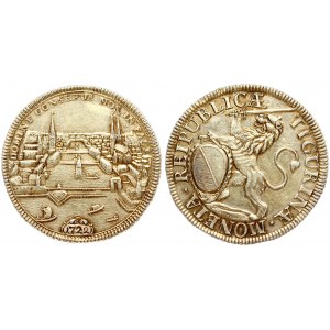 Switzerland ZURICH 1 Thaler 1722 Averse: Oval arms of Zurich supported by rampant lion at right. Averse Legend...