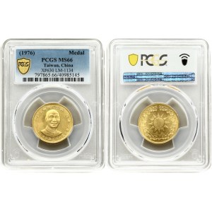 Taiwan gold medal 1976 PCGS MS 66. Metal: Gold (0.900). Weight: 17.50 grams. Republic of China on Taiwan (1949 - )...