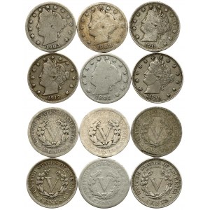 USA 5 Cents 'Liberty Nickel' (1899-1912). Averse:  Head of Liberty with 13 stars around the head...