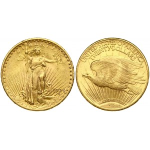 USA 20 Dollars 1924 Philadelphia. 'Saint-Gaudens - Double Eagle' with motto. Averse...