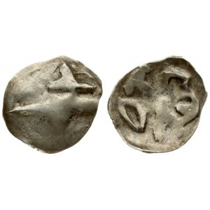 Lithuania 1 Denar (1375-1384) Trakai/ Luck. Averse: Spearhead with a cross on the right. Reverse...
