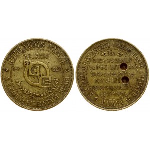 Lithuania Memel Token  Jubileums Coins/Munze 1927. Averse: 50 year 1877-1927 S.B. Cohn u Eisenstadt. Memel.  Reverse...