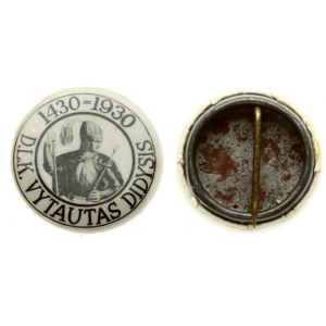 Lithuania Badge DLK Vytautas the Great 1430-1930. For the anniversary of Vytautas. Metal; Plastic; paint. Weight approx...