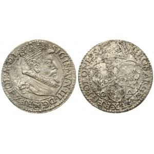 Poland 6 Groszy 1599 SMALL HEAD Malbork. Sigismund III Vasa (1587-1632). Averse: Crowned bust right. Reverse...