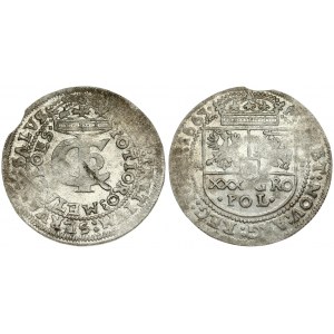 Poland 1 Zloty (tymf) 1663 AT Krakow. John II Casimir Vasa(1648-1668). Averse: Crowned monogram. Reverse...